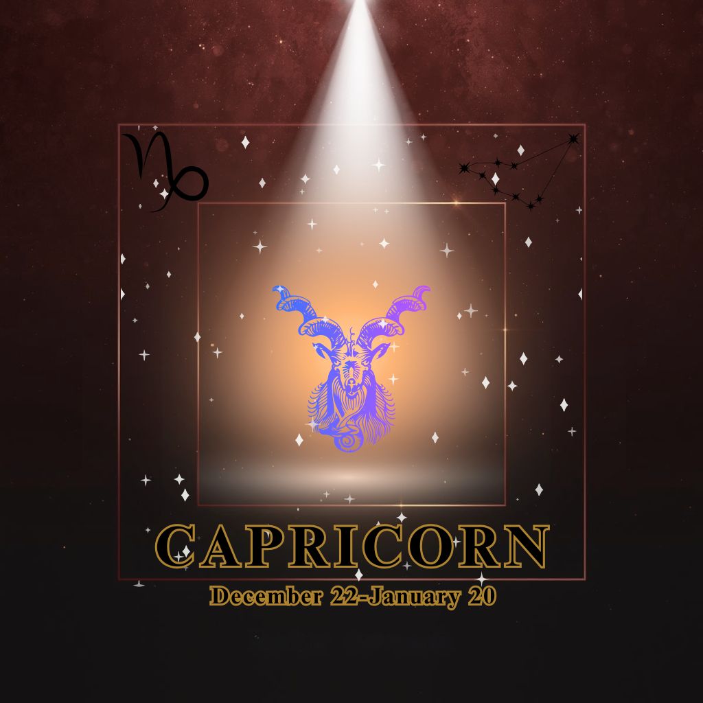 Capricorn zodiac sign with constellation design – strong and grounded cover for the Capricorn Collection by Gitana Mystical Products.