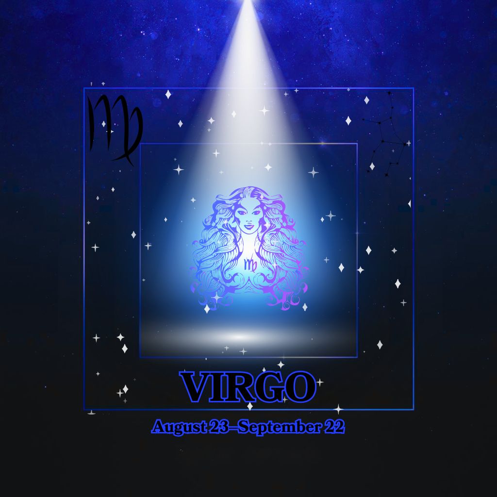 Virgo zodiac sign with constellation design – refined and pure cover for the Virgo Collection by Gitana Mystical Products.