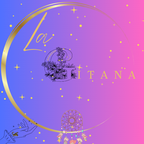 Gitana Mystical Products brand logo with gold circle and floral design