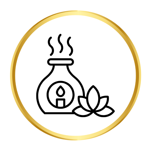 Aromatherapy lamp with steam and lotus blossom — comfort for daily life